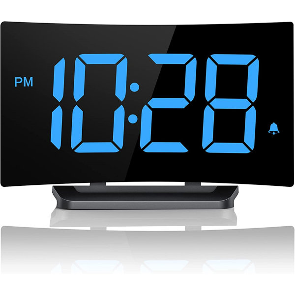 Latitude Run® Alarm Clock, Bedroom Clock With 6 Brightness, 3 Alarm